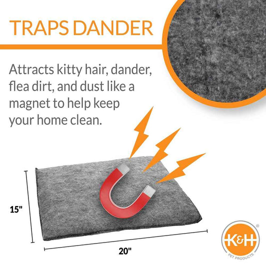 K&H Amazin’ Thermo-Kitty Pad Heated Cat Bed – Indoor Cat Warming Pad with 4-Watt Removable Heater, Machine Washable