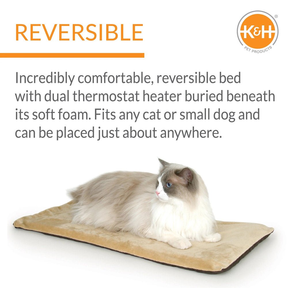 K&H Thermo-Kitty Heated Cat Bed – Energy-Efficient, MET Certified Indoor Cat Warming Mat