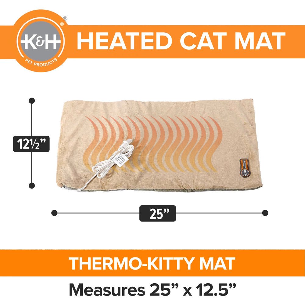 K&H Thermo-Kitty Heated Cat Bed – Energy-Efficient, MET Certified Indoor Cat Warming Mat