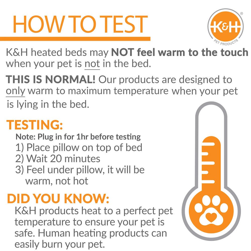 K&H Thermo-Pet Cuddle Cushion Heated Pet Bed – Indoor Heated Sofa-Style Bed for Cats & Small Dogs with Removable Cushion