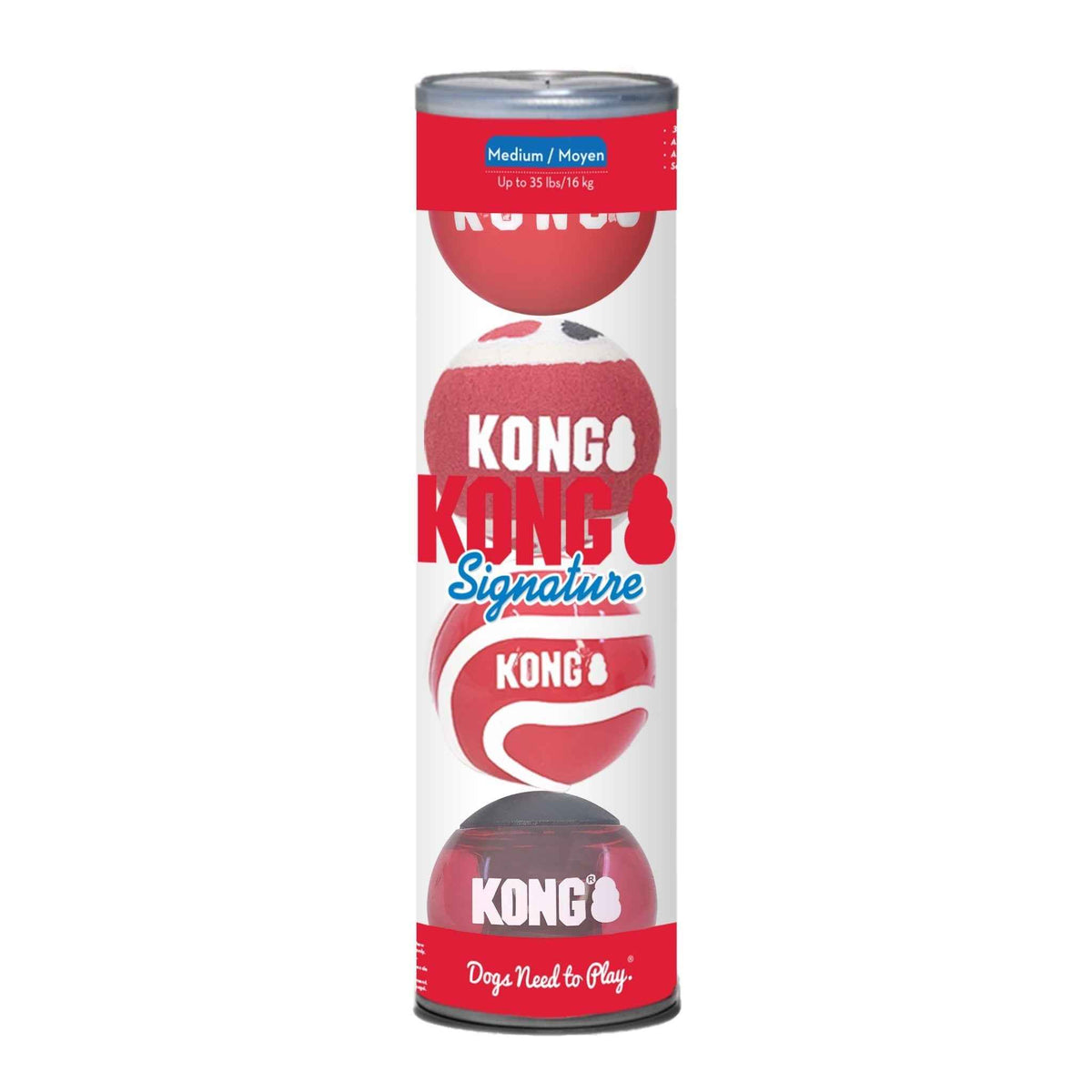 KONG Signature Fetch Dog Toy Balls, Multi-Pack