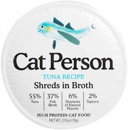 Cat Person Cat Shredded Tuna In Broth 2.75oz