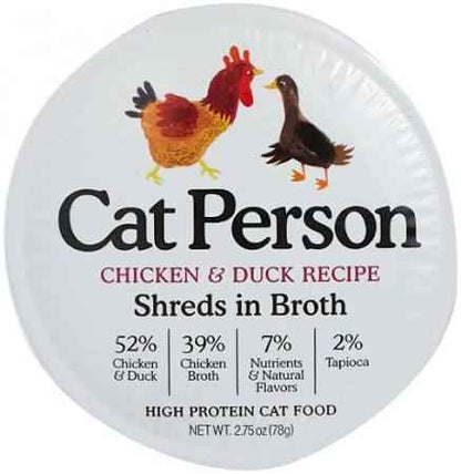 Cat Person Cat Shredded Chicken & Duck In Broth 2.75oz