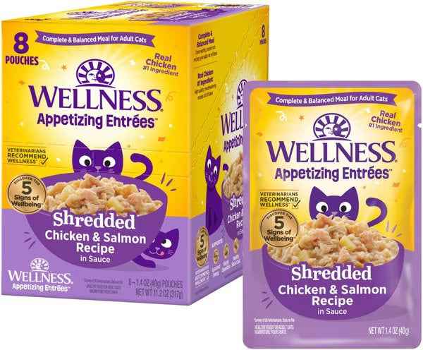 Wellness Appetizing Entrees Shredded Chicken & Salmon Cat (1.4oz)