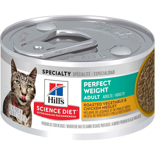 Hill's Science Diet Perfect Weight Canned Cat Food, Roasted Vegetable & Chicken Medley (2.9oz)