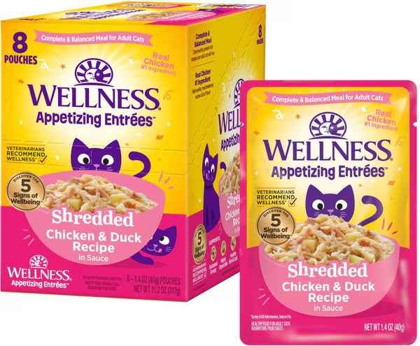 Wellness Appetizing Entrees Shredded Chicken & Duck Cat (1.4oz)