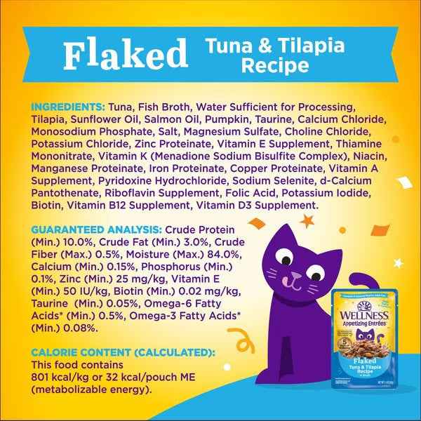 Wellness Appetizing Entrees Flaked Tuna & Tilapia Cat (1.4oz)