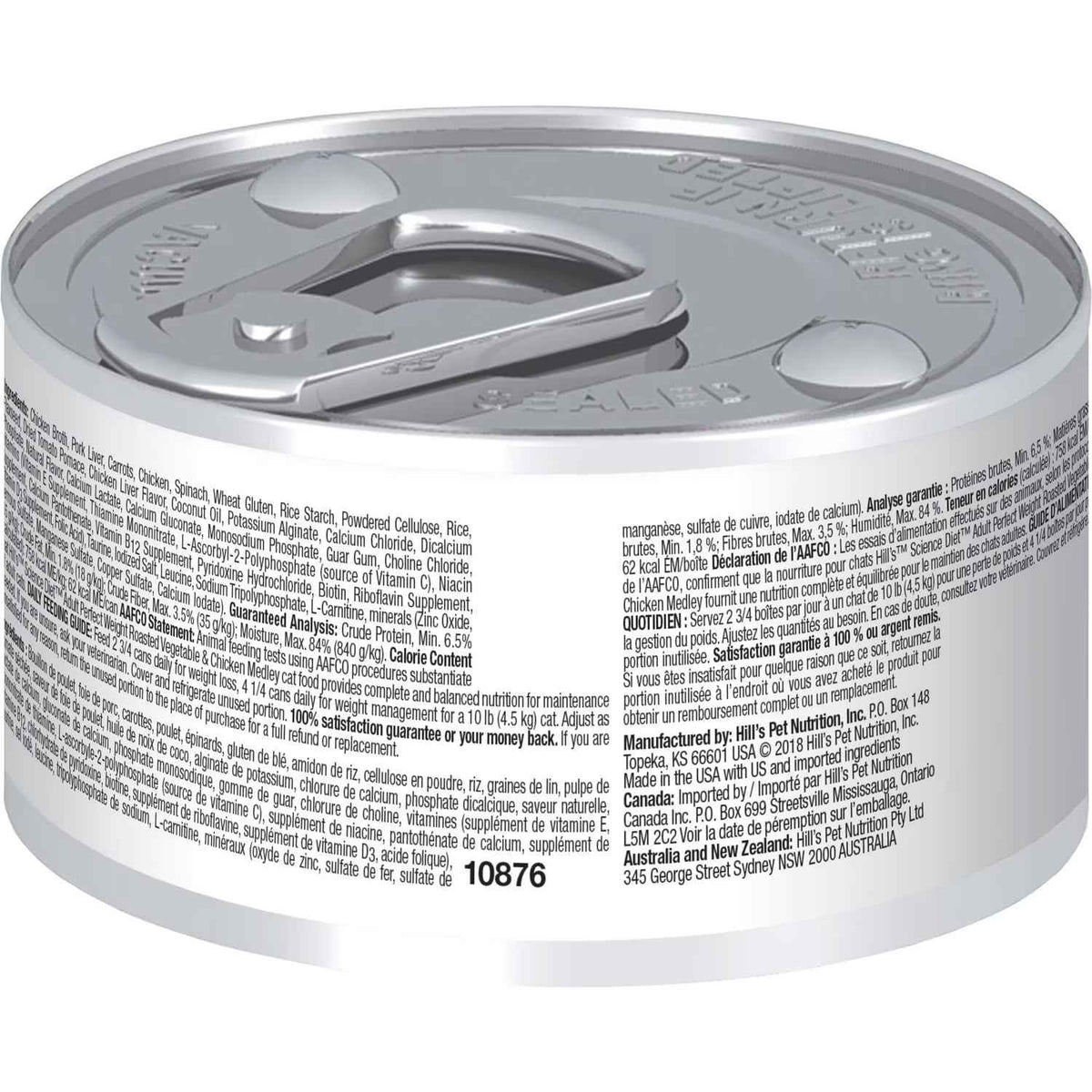 Hill's Science Diet Perfect Weight Canned Cat Food, Roasted Vegetable & Chicken Medley (2.9oz)