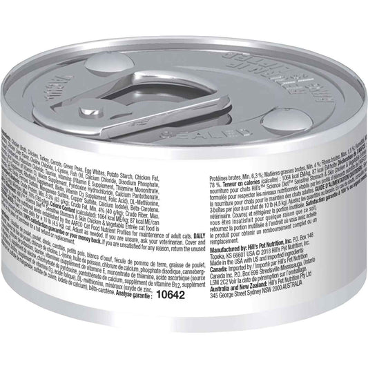 Hill's Science Diet Sensitive Stomach & Skin Canned Cat Food, Chicken & Vegetable Entrée (2.9oz)