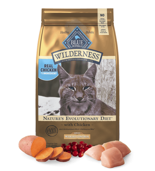 Blue Buffalo Wilderness Adult Grain-Free Weight Control Chicken Dry Cat Food (5lb)